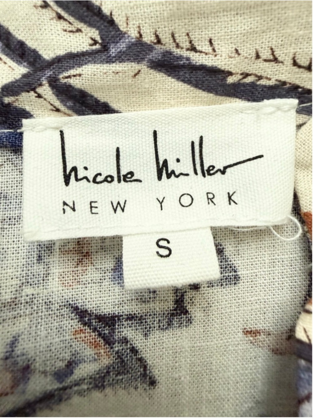 Nicole Miller Floral Paisley Linen Blend Blouse Size Small - Picture 8 of 10
